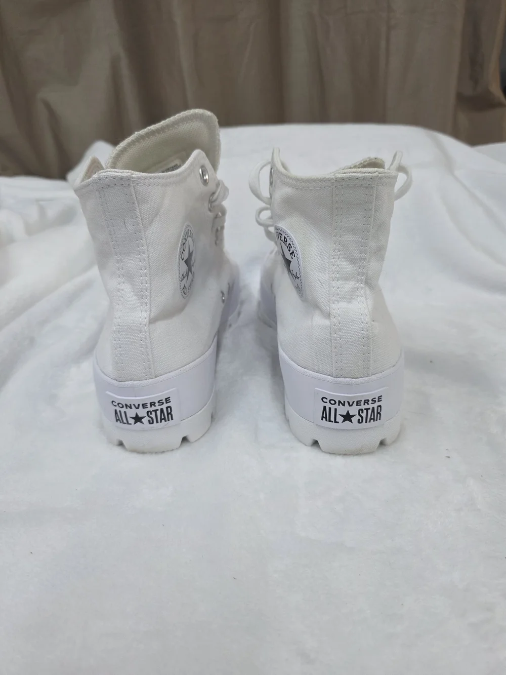 Converse Women's White Platform Lug Sole High-Top Sneakers - Picture 4 of 10